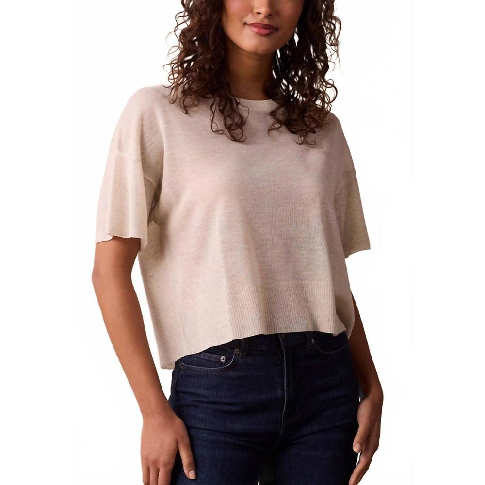NEW THE NORMAL BRAND summer linen-blend tee in cream